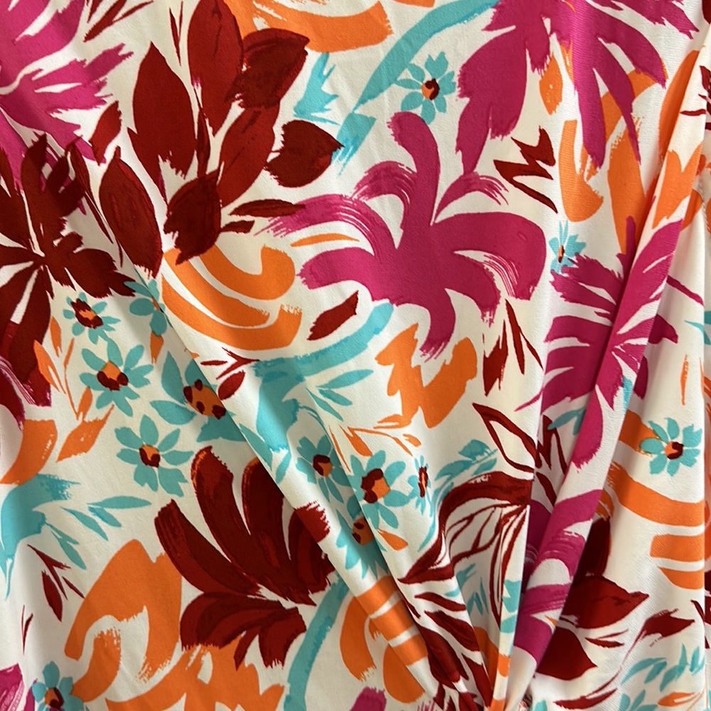 🔥🔥🔥NEW Maggy London Sleeveless Twist Front Midi Floral Dress - Picture 11 of 11